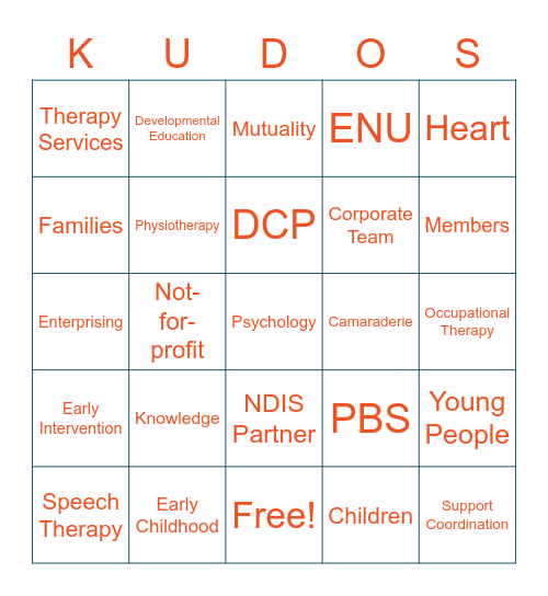 Kudos Bingo Card