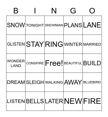 WINTER WONDERLAND ASL Bingo Card