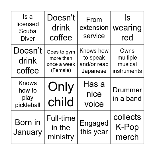 Samsung Wallet Bingo Card