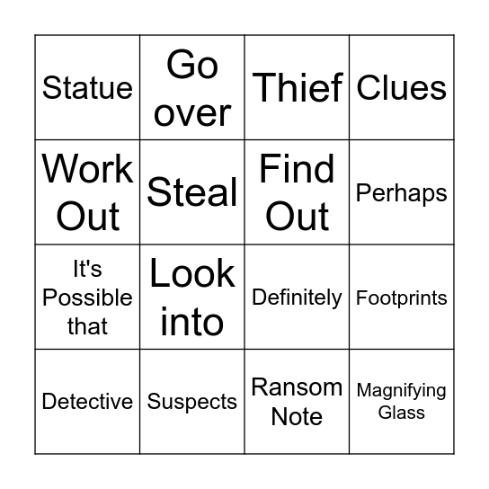 Mysteries Bingo Card