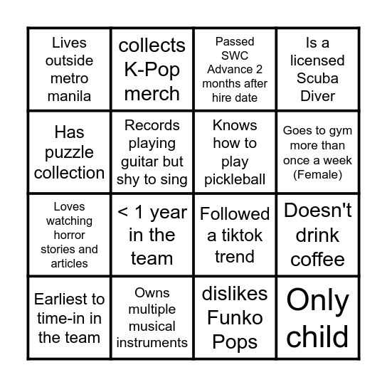 Samsung Wallet Bingo Card