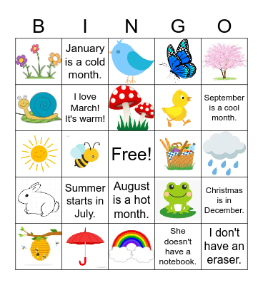 Spring Bingo! Bingo Card