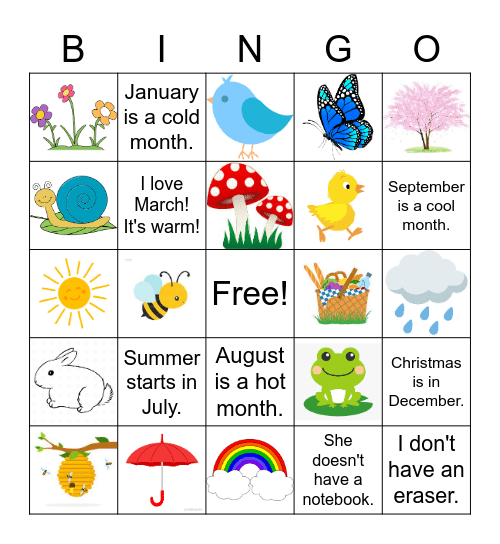 Spring Bingo! Bingo Card