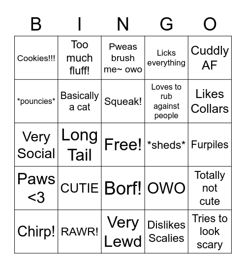 FUZZDERG Bingo Card