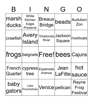 12 DAYS OF CHRISTMAS IN LOUISIANA Bingo Card