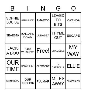 ULWELL BINGO Card