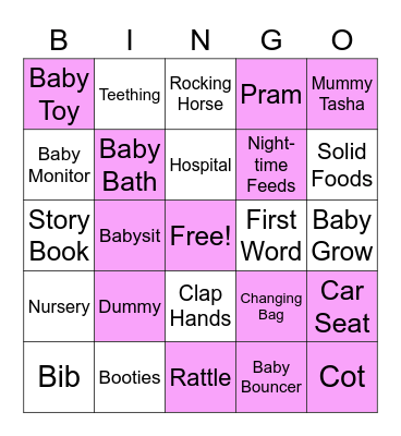 Natacha's Baby Shower Bingo     🐘 Bingo Card