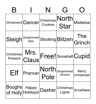 *2015 Holiday Bingo* Bingo Card