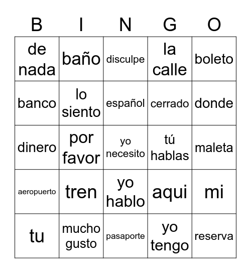 Duo Unit #2 Bingo Card