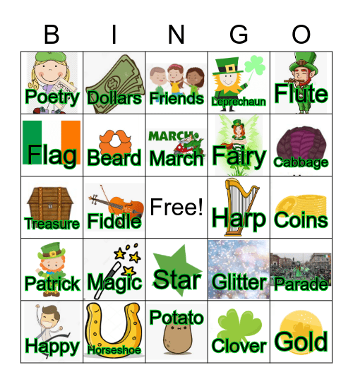 St. Patrick's Day Bingo Card