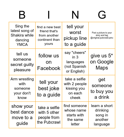 Bingo - New version Bingo Card