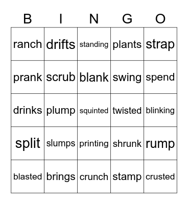 Unit 10 Bingo Card