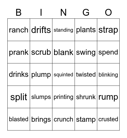 Unit 10 Bingo Card