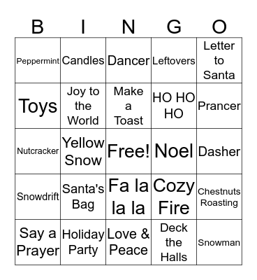 Christmas Bingo Card