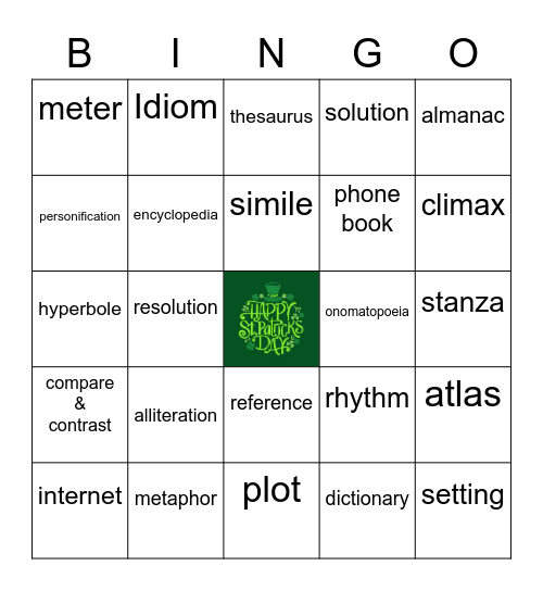 Vocab Bingo Card