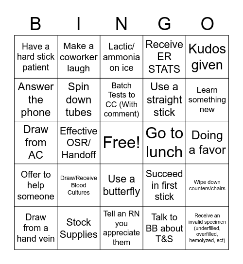 Lab Week Bingo Card