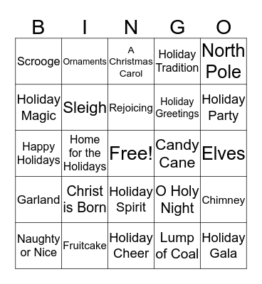 Christmas Bingo Card