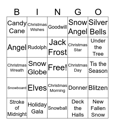 Christmas Bingo Card