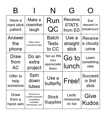 Lab Week Bingo Card