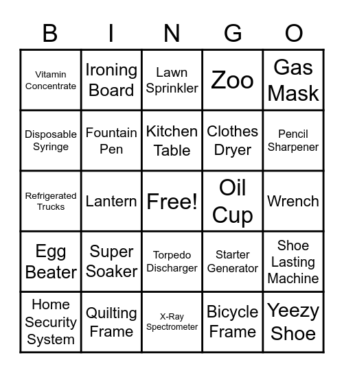 African American Inventions  Bingo Card