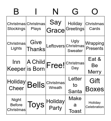 Christmas Bingo Card