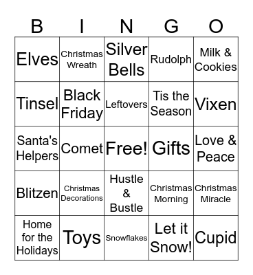 Christmas Bingo Card