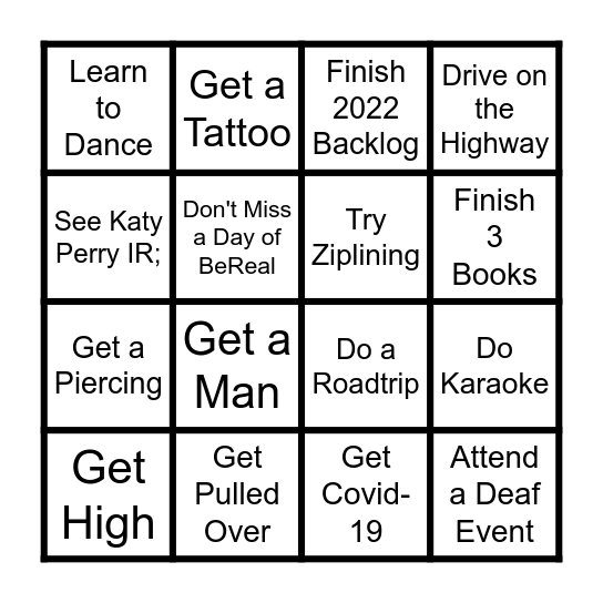 Kyle's 2023 Bingo! Bingo Card