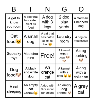 Baytown Animal Services Bingo Card