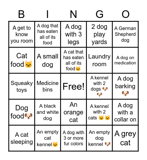 Baytown Animal Services Bingo Card