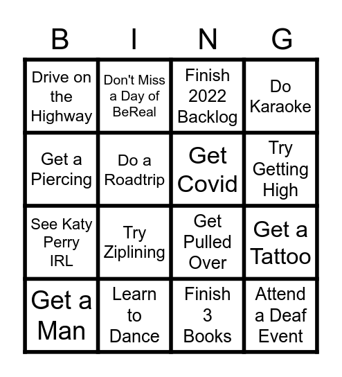 Kyle's 2023 Bingo! Bingo Card
