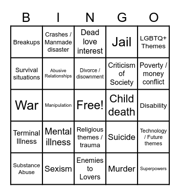 Book Talk Bingo B) Bingo Card