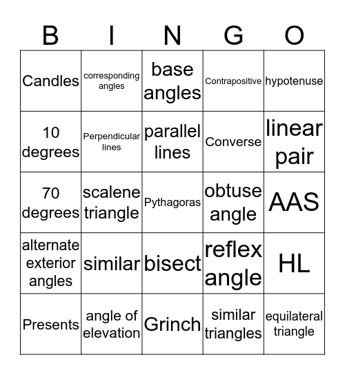 Geometry ! Bingo Card