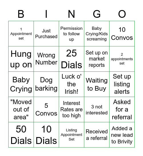 Call Night Bingo Card