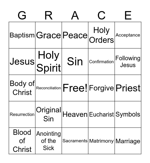 Grace Bingo Card