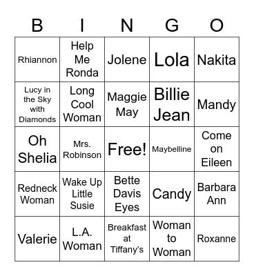 Womens Day Bingo Card