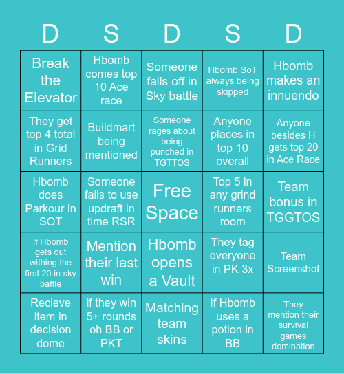 MCC 29 Aqua Axolotles (HBomb Pov) Bingo Card