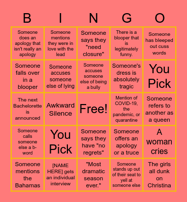 Women Tell All 2023 Card 1 Bingo Card