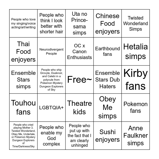 Re: Jordan's Green Flag Bingo Card