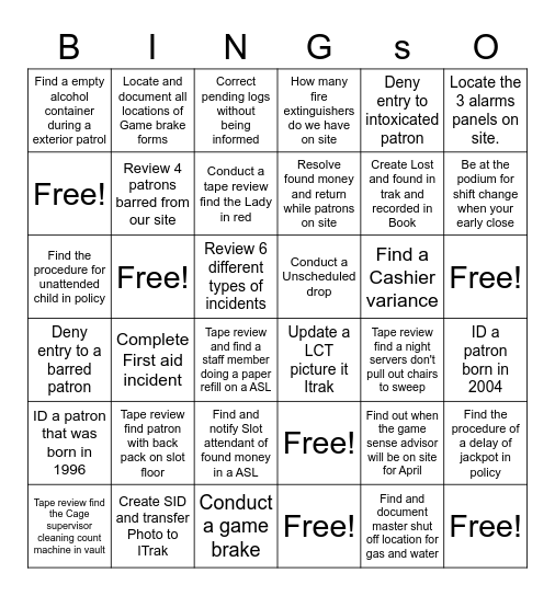 BINGSO Bingo Card