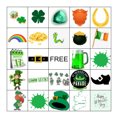 Saint Patrick's Day Bingo Card