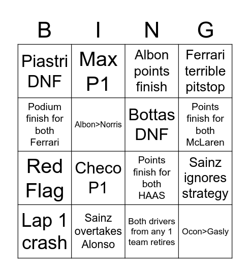 Jeddah Bingo Card