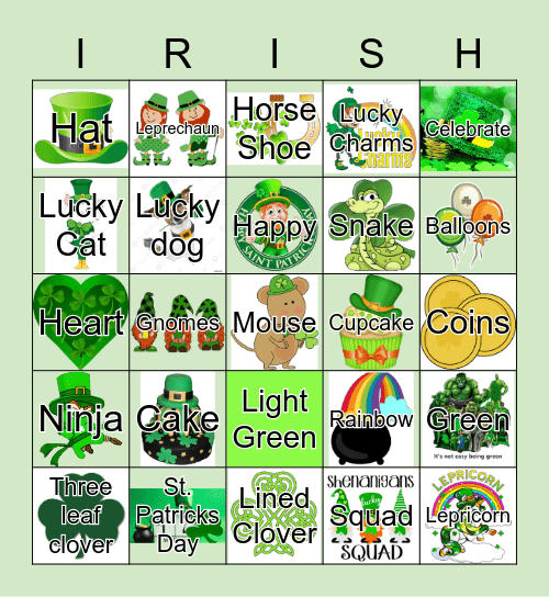 Happy St. Patricks Day Bingo Card