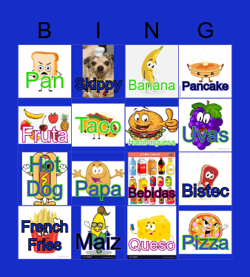 La Comida 1 Bingo Card