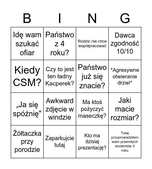 Pediatria Bingo Card