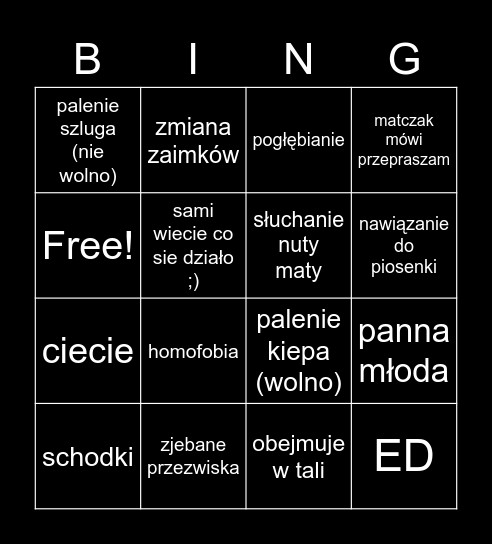 matczak romans Bingo Card