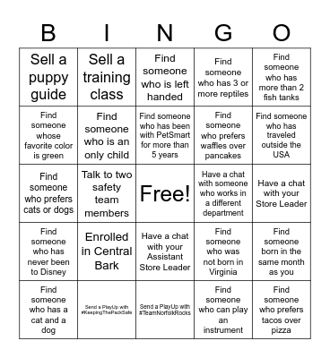 Norfolk Team Week Bingo Card