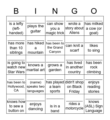 Bingo Card
