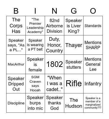 Founder's Dinner Bingo Card