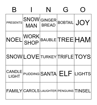 Bon Bon Bingo Card