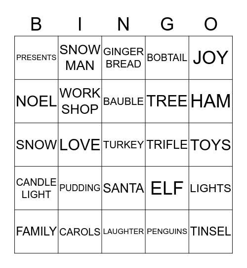 Bon Bon Bingo Card